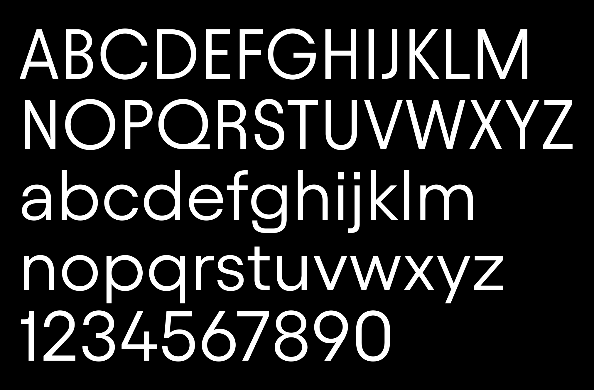 Avantt alphabet specimen
