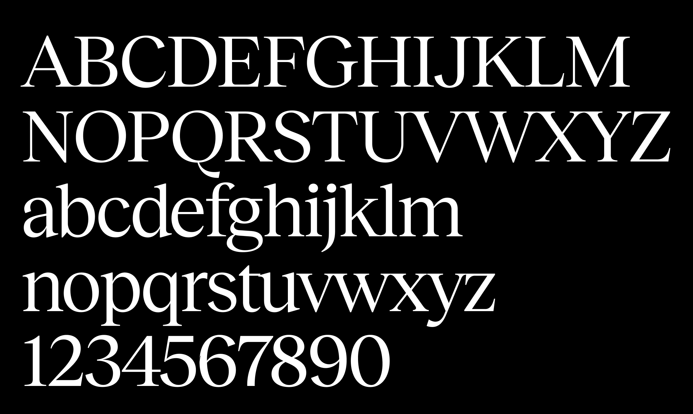 Reckless Neue alphabet specimen
